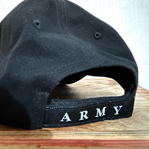 ARMY HAT BLACK HAT WITH WHITE 3D LETTERS - Picture 3 of 8